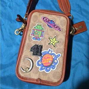 Coach Tan Rouge Crossbody with Patches